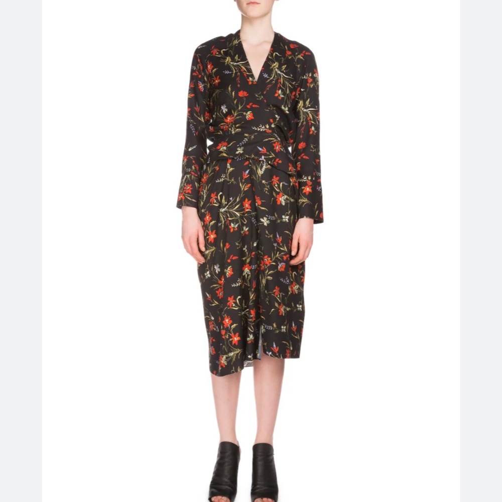 Nwot balenciaga floral wrap dress